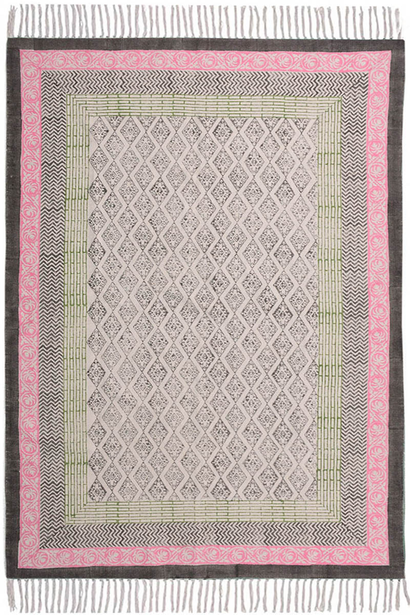 Premium Hand Block Printed Cotton 4X6 Rug