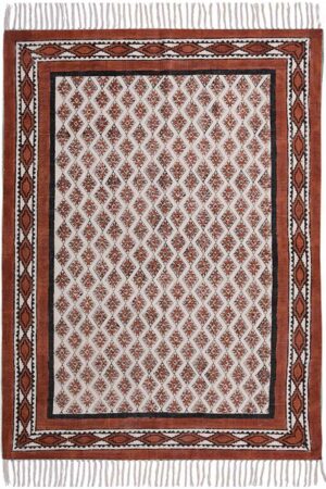 Brown Cotton Rugs Handmade Modern Carpet