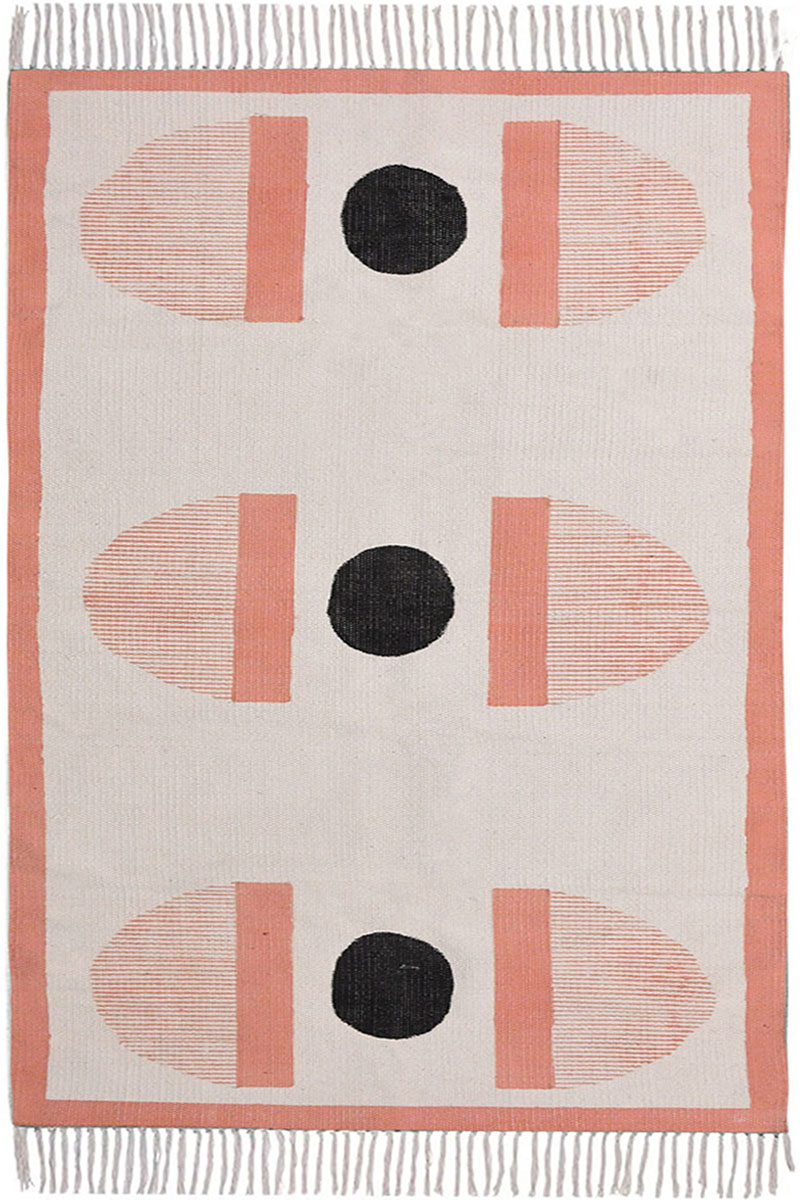 Stunning Modern Geometric Flatweave 4x6 Area Rug
