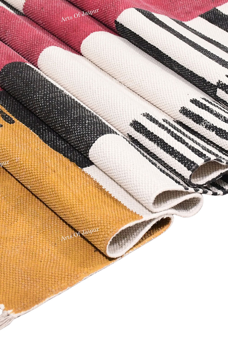 Modern Geometric Cotton Area Rug - Image 3