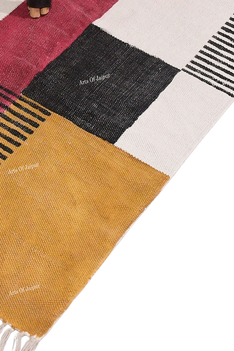 Modern Geometric Cotton Area Rug - Image 4