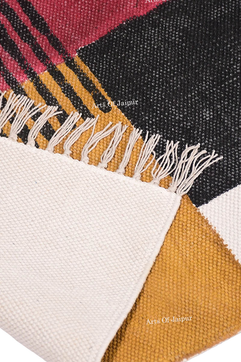 Modern Geometric Cotton Area Rug - Image 5