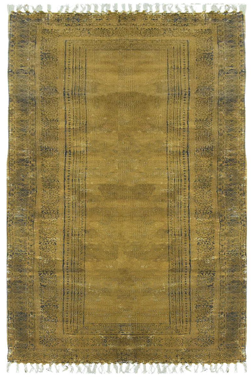 Indian Floor Carpet Geometric Block Print Cotton Rug