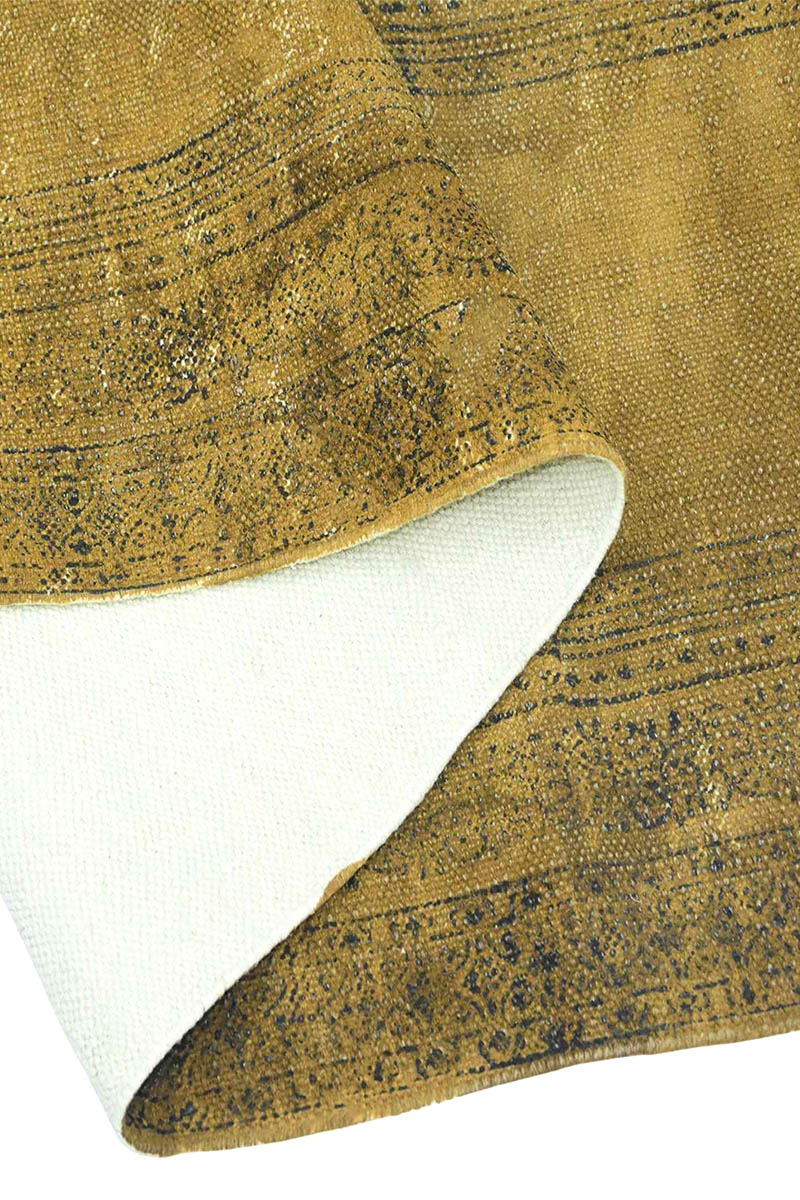 Indian Floor Carpet Geometric Block Print Cotton Rug - Image 3