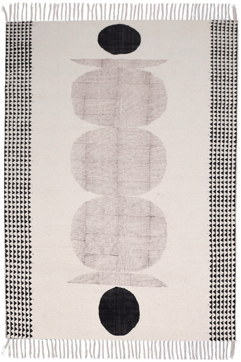 Abstract Dhurrie | Premium Block Printed Washable 4x6 Rug