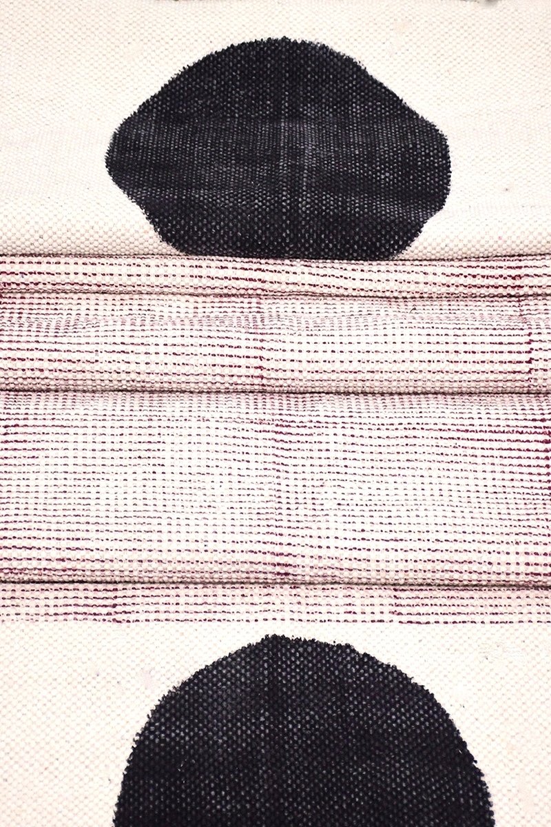 Black Geometric Block Print Rug for Living Room & Bedroom - Image 4