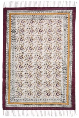 Ethnic Traditional Maroon Cotton Block Print Bedroom Rug
