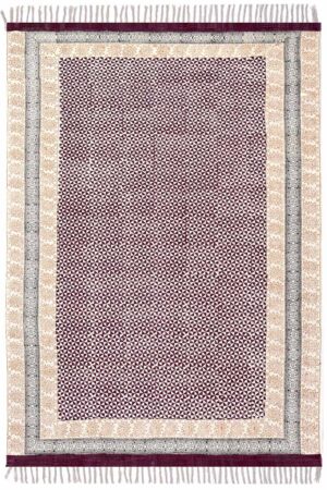 Geometric Tribal - Exquisite Hand Block Printed 8x12 Rug