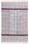 Artisanal Floral Rug: Hand Block Printed Cotton