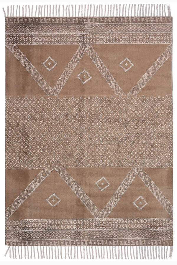 Terracotta Tribal Rug - Luxury Geometric 4x6 Rug