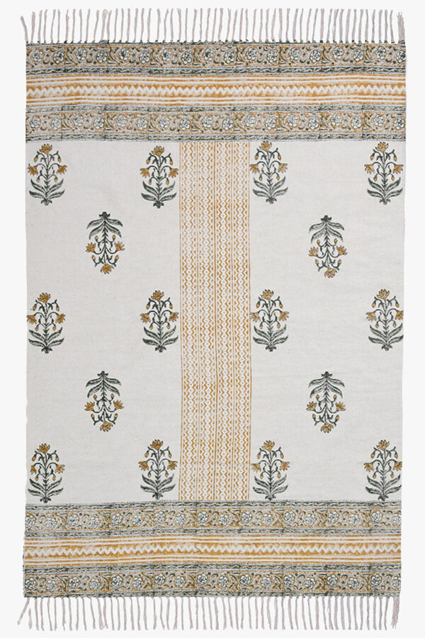 Floral Rug - Hand Block Printed Rug | best area rugs 2026