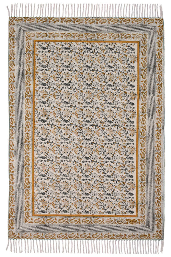 Floral Hand Block Printed Rug | Best Area Rug 2026