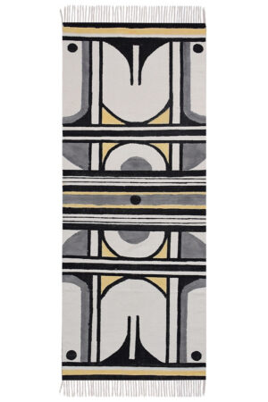 Large Geometric Dhurrie Runner Rug Handmade Indian Cotton Carpet