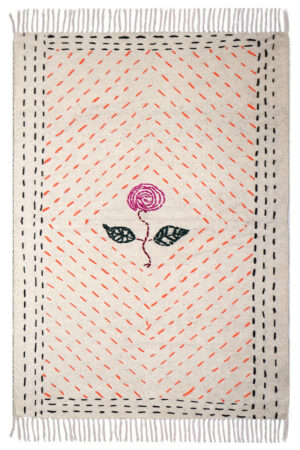 Handmade Kantha Cotton Rug Stitched Boho Floral Stair Runner