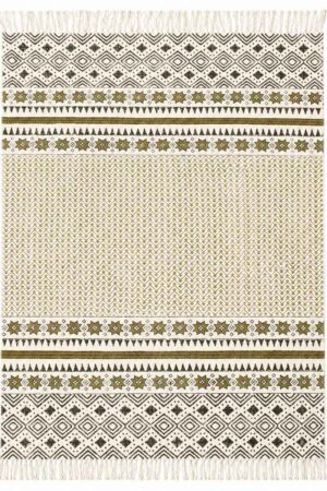 Hand Block Printed Geometric Rug
