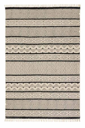 Hand Block Printed Geometric Cotton Rug
