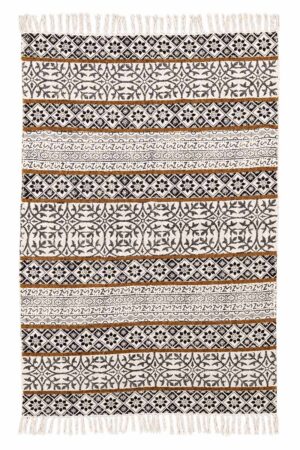 Geometric Black Printed Area Rugs