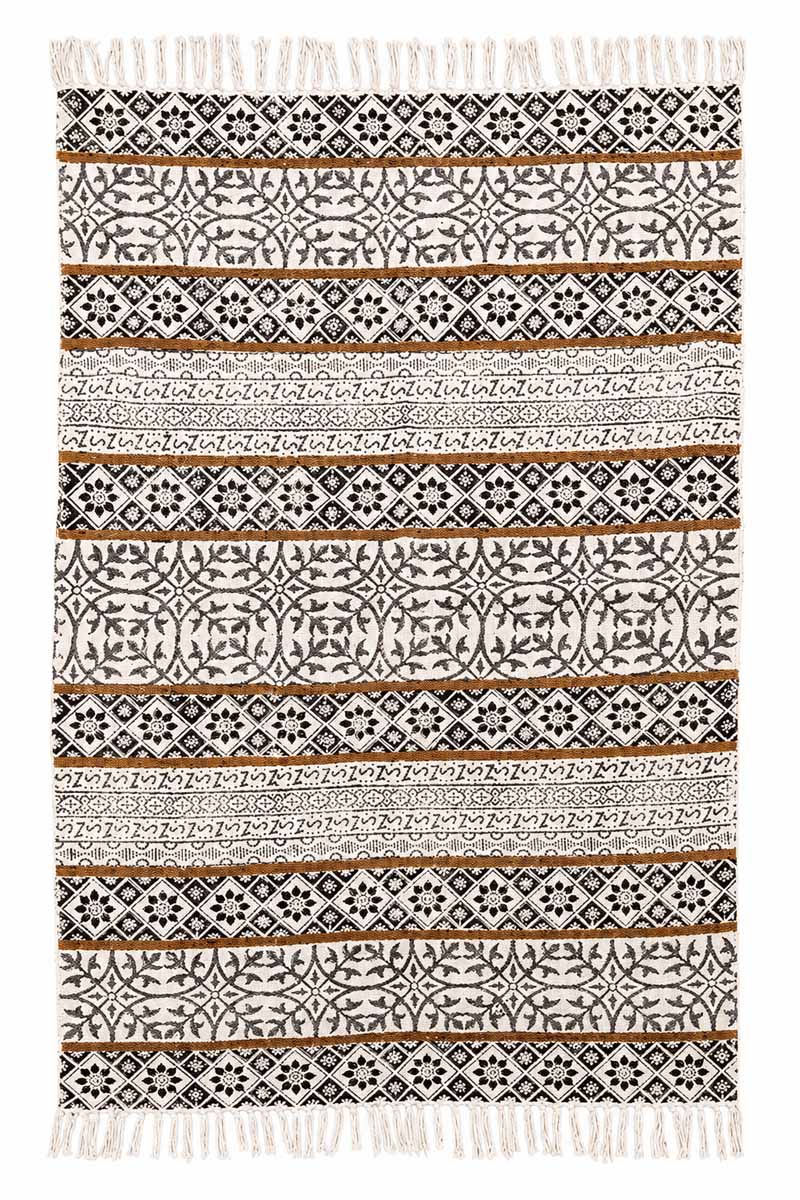 Geometric Black Printed Area Rugs