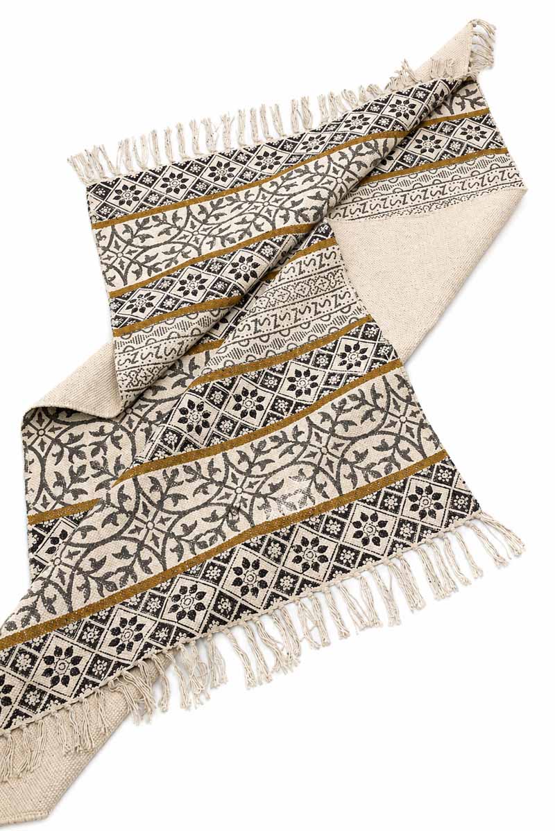 Geometric Black Printed Area Rugs - Image 3