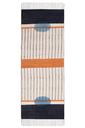 Elegant Modern Striped Hand Block Print Kitchen Runner Rug