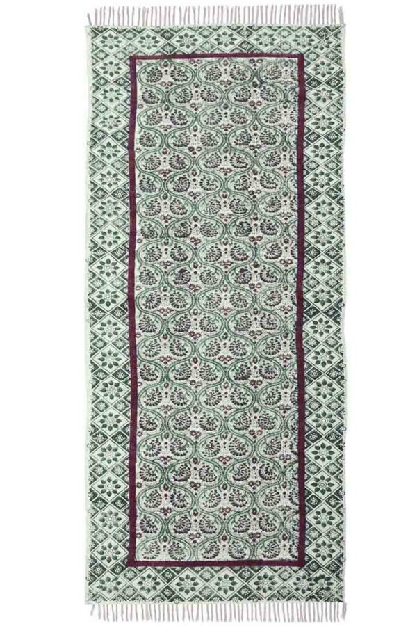 Premium geometric floral runner rug for hallway décor Handmade green floral hallway runner rug with patterned border Geometric floral hallway runner rug for elegant flooring decor Beautiful handmade green floral hallway runner rug with patterned border Elegant kitchen runner rug design incorporating geometric and botanical elements Geometric floral runner rug for elegant hallway flooring Handmade beautiful green floral hallway runner rug with patterned border Elegant kitchen runner rug with geometric and botanical design elements