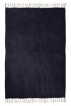 Luxury solid area rug with minimalist modern styling Contemporary dark tone area rug for modern interiors Soft woven minimalist rug with decorative fringe edges