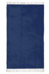 Premium Blue Cotton Rug with handmade tassel detailing Modern Blue Cotton Rug for hallway and living room décor Solid blue handmade cotton rug for minimalist interiors