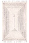 Premium washable geometric rug with tassel edges Modern washable geometric rug for hallway interiors Minimalist cotton washable rug with stitched pattern