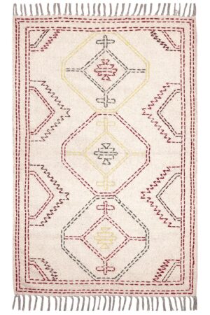 Southwestern Cotton Kantha Rug Hand Stitched Bedroom Dhurrie