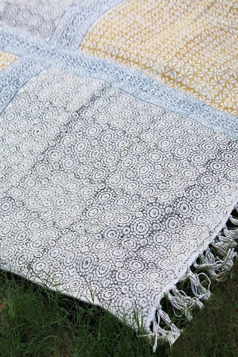 Stunning Hand Printed Geometric Area Rug - Image 3