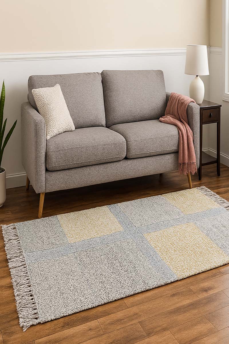 Stunning Hand Printed Geometric Area Rug - Image 6