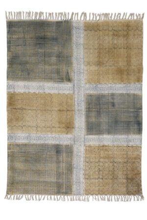 Multicolor Hand Block Printed Geometric Area Rug