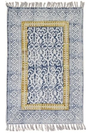 Geometric Printed Blue Area Rug