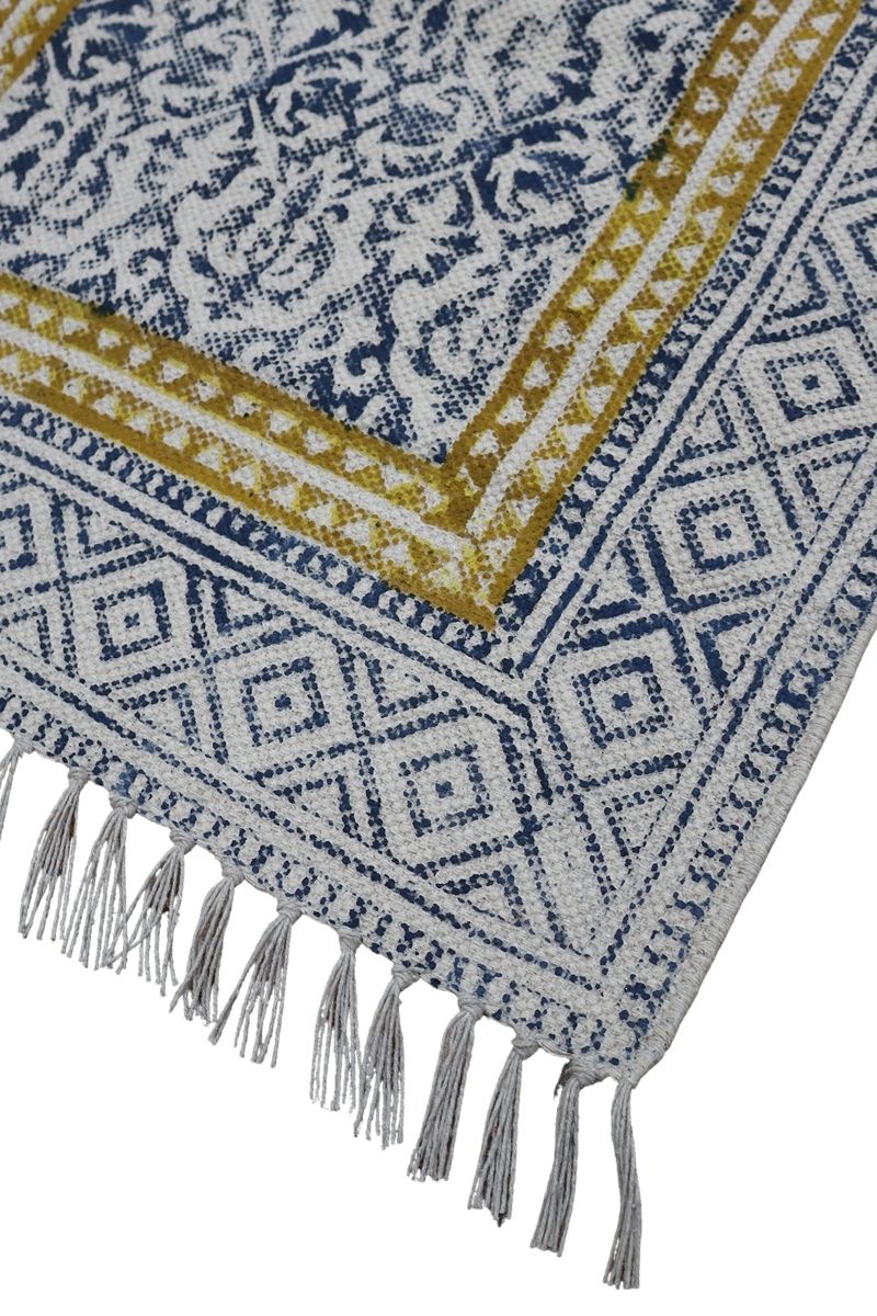 Geometric Printed Blue Area Rug - Image 3