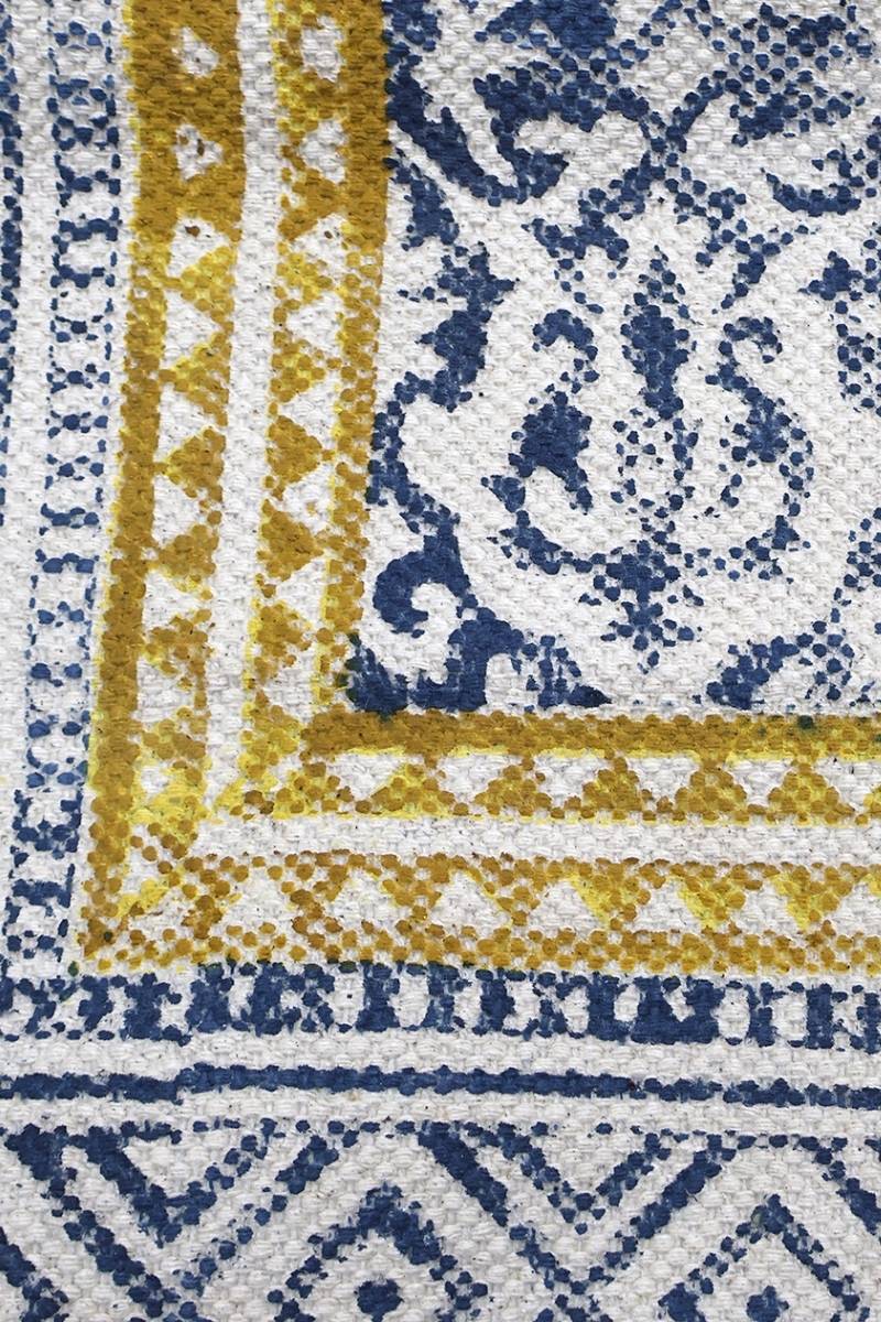Geometric Printed Blue Area Rug - Image 5