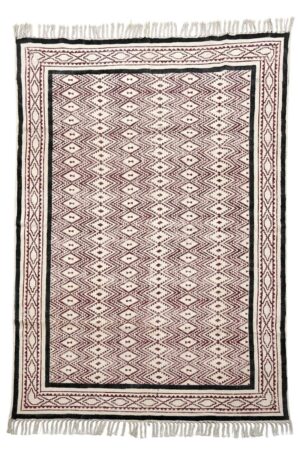 Stunning Printed Maroon Geometric Area Rug