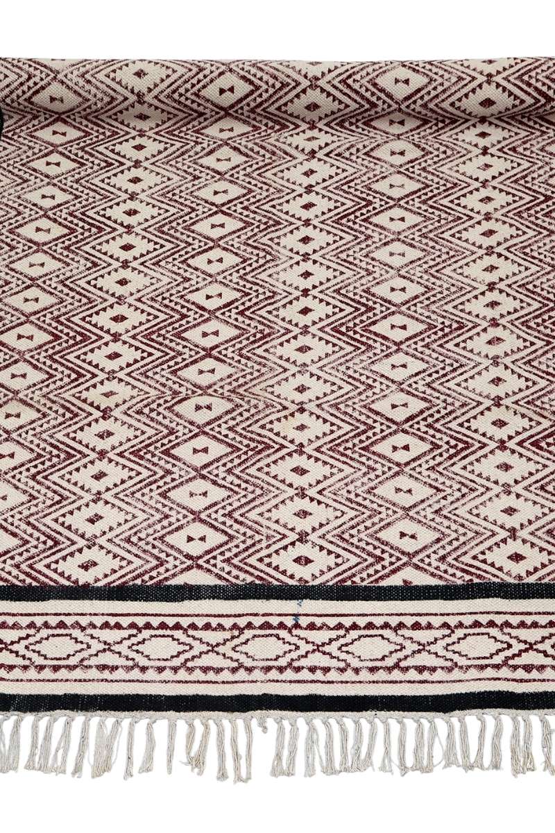 Stunning Printed Maroon Geometric Area Rug - Image 3