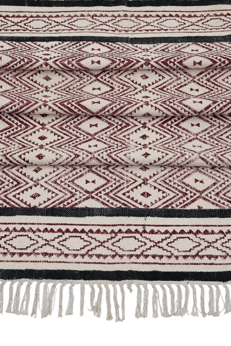 Stunning Printed Maroon Geometric Area Rug - Image 4