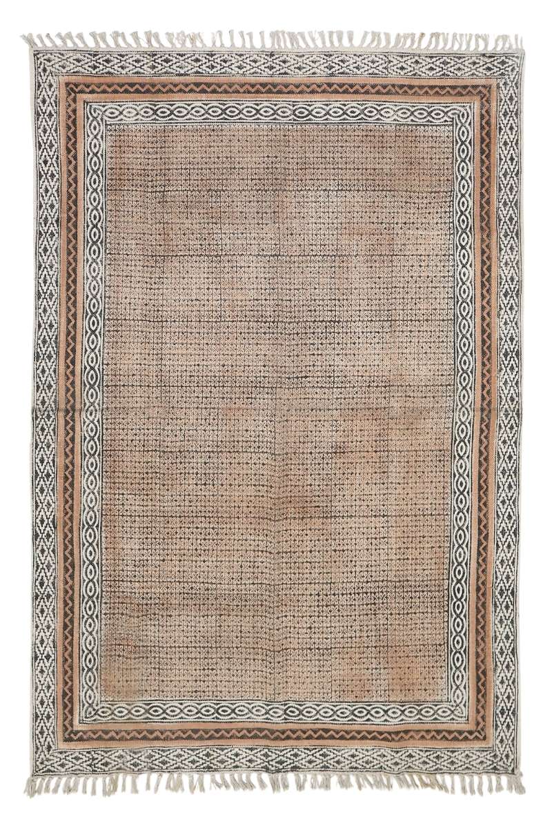 Geometric Printed Brown Area Rug
