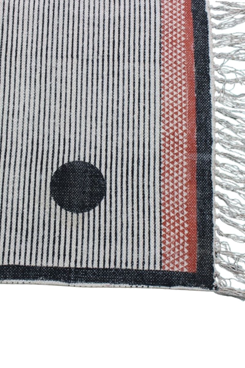 Hand Block Printed Sunrise Area Rug - Image 4