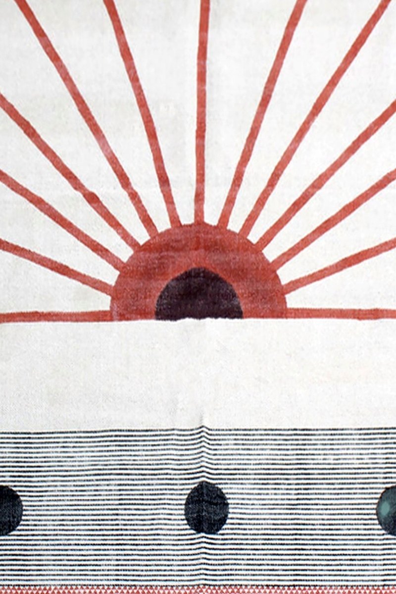 Hand Block Printed Sunrise Area Rug - Image 5