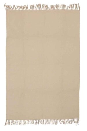 Stunning Solid Ivory Cotton Area Rug