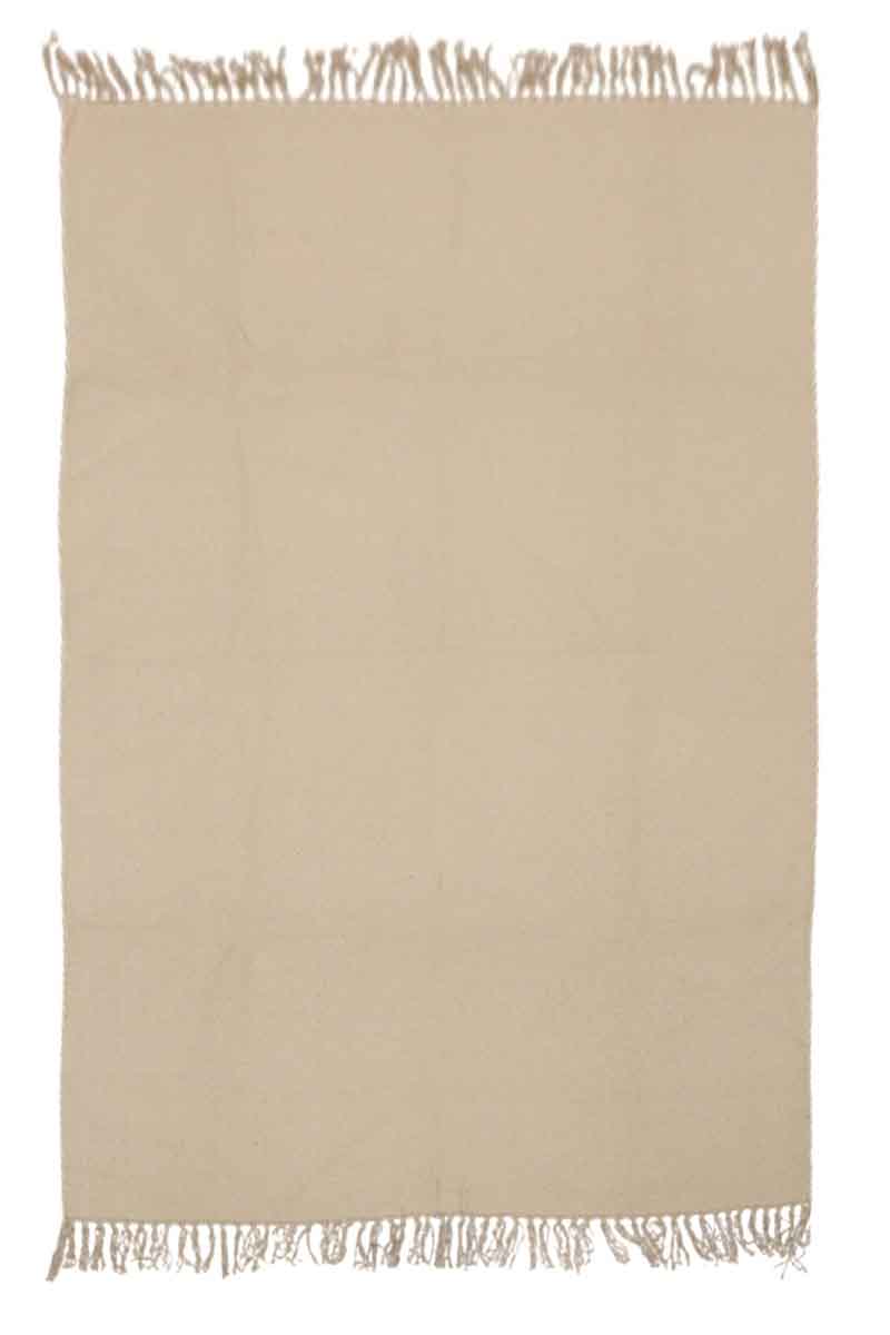Stunning Solid Ivory Cotton Area Rug