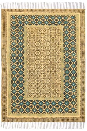 Printed Yellow Geometric Area Rug