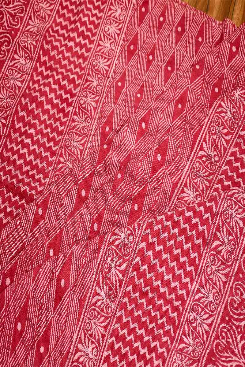 Hand Block Printed Pink 5x8 Cotton Rug - Image 5