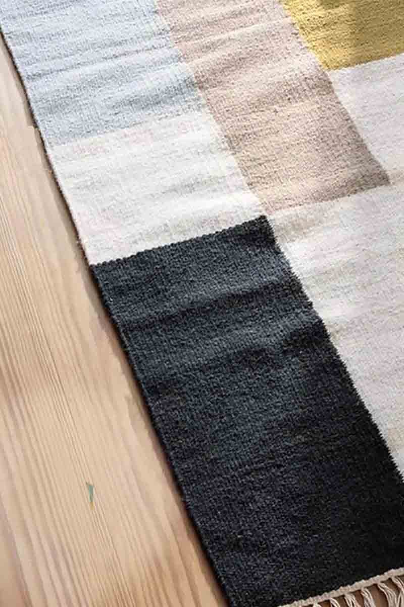 Multicolor Block Printed 4x6 Cotton Rug - Image 5