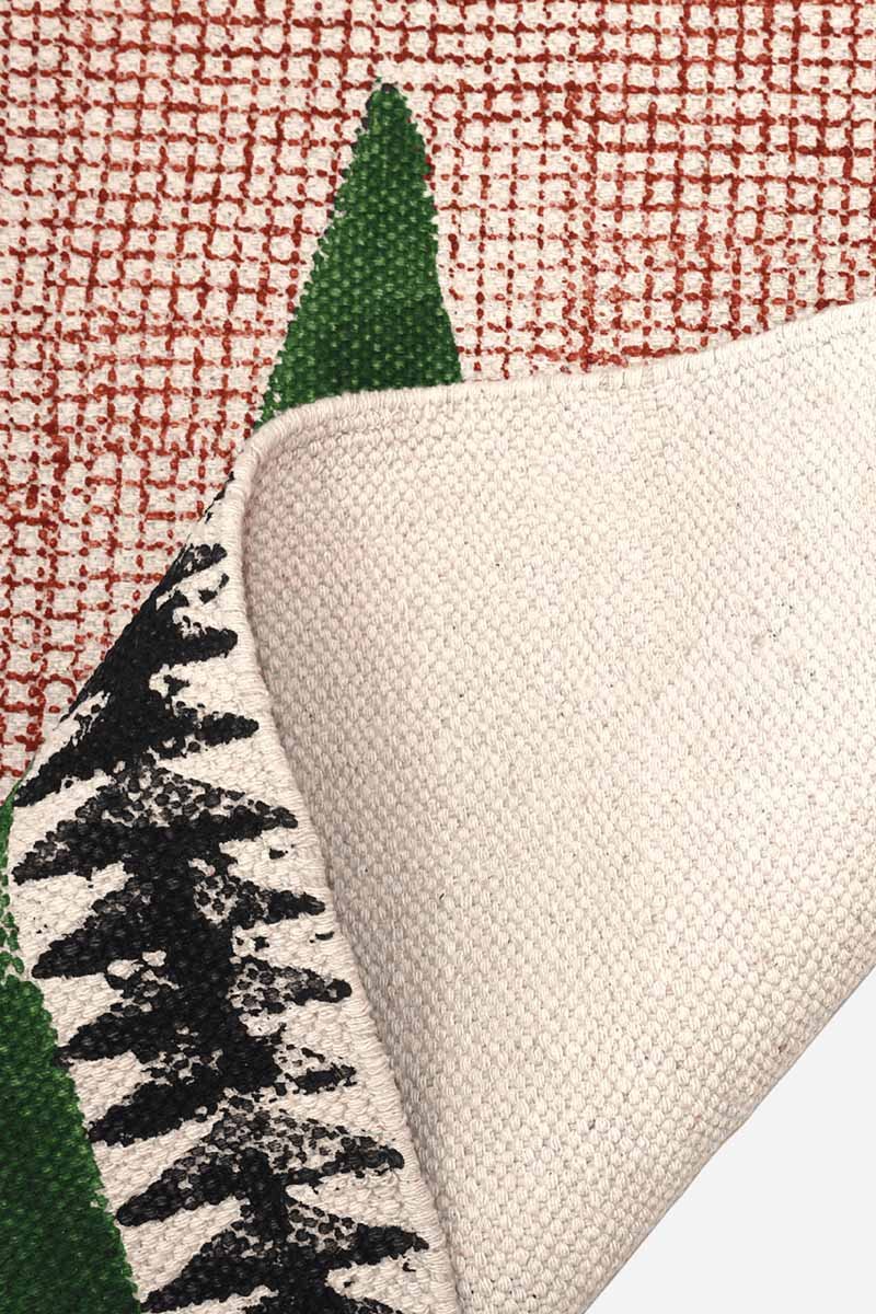 Clearance Sale - Hand Block Printed Geometric Boho Rug - Image 5
