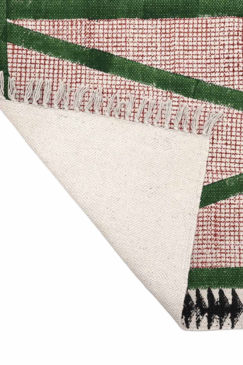 Clearance Sale - Hand Block Printed Geometric Boho Rug - Image 4